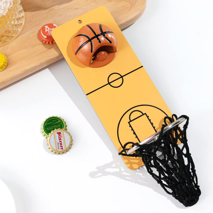 Basketball wall-mounted bottle opener