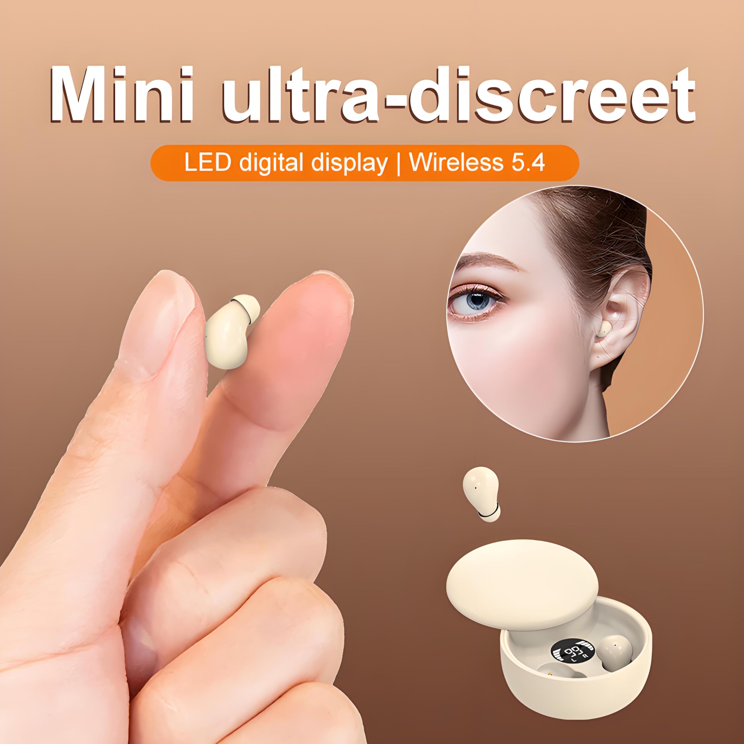 Invisible noise nancelling wireless bluetooth headphones