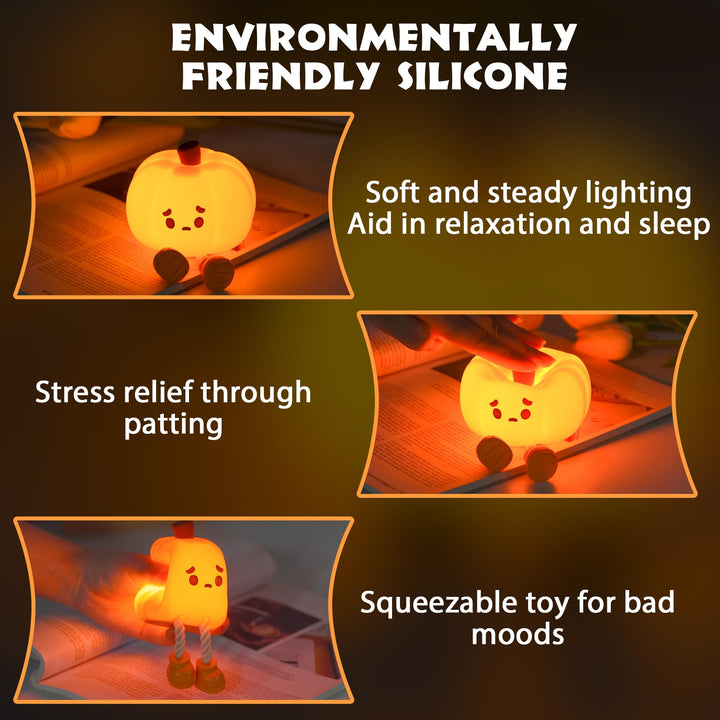 Sad Pumpkin Squeeze Lamp