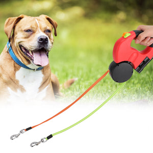 One-to-two automatic telescopic traction rope