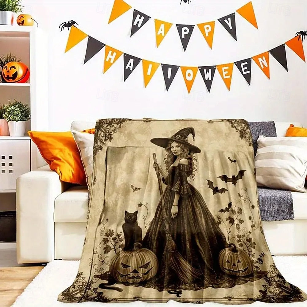 Witch Print Flannel Blanket