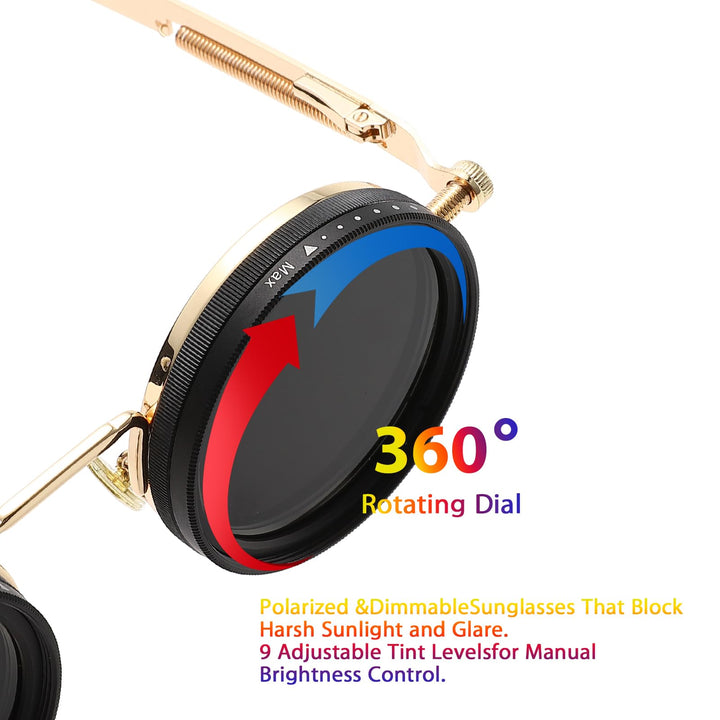 Retro round polarized glasses