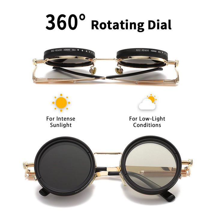 Retro round polarized glasses