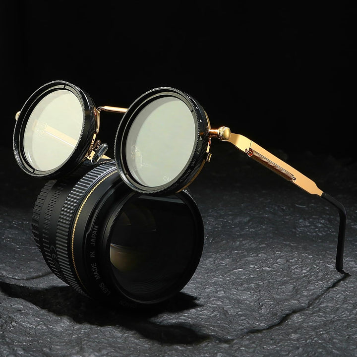 Retro round polarized glasses