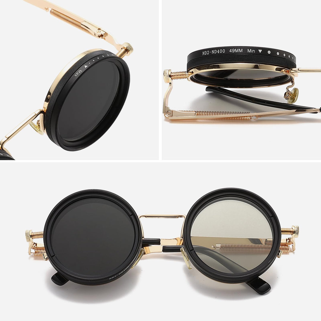 Retro round polarized glasses