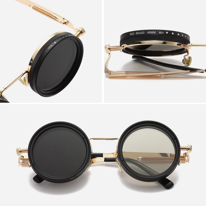 Retro round polarized glasses