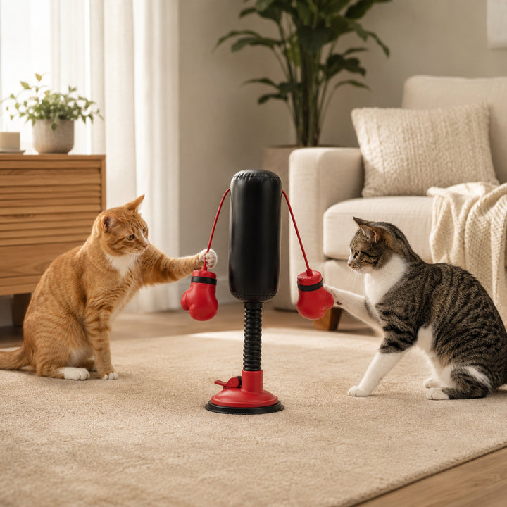 Cat punching bag suction cup