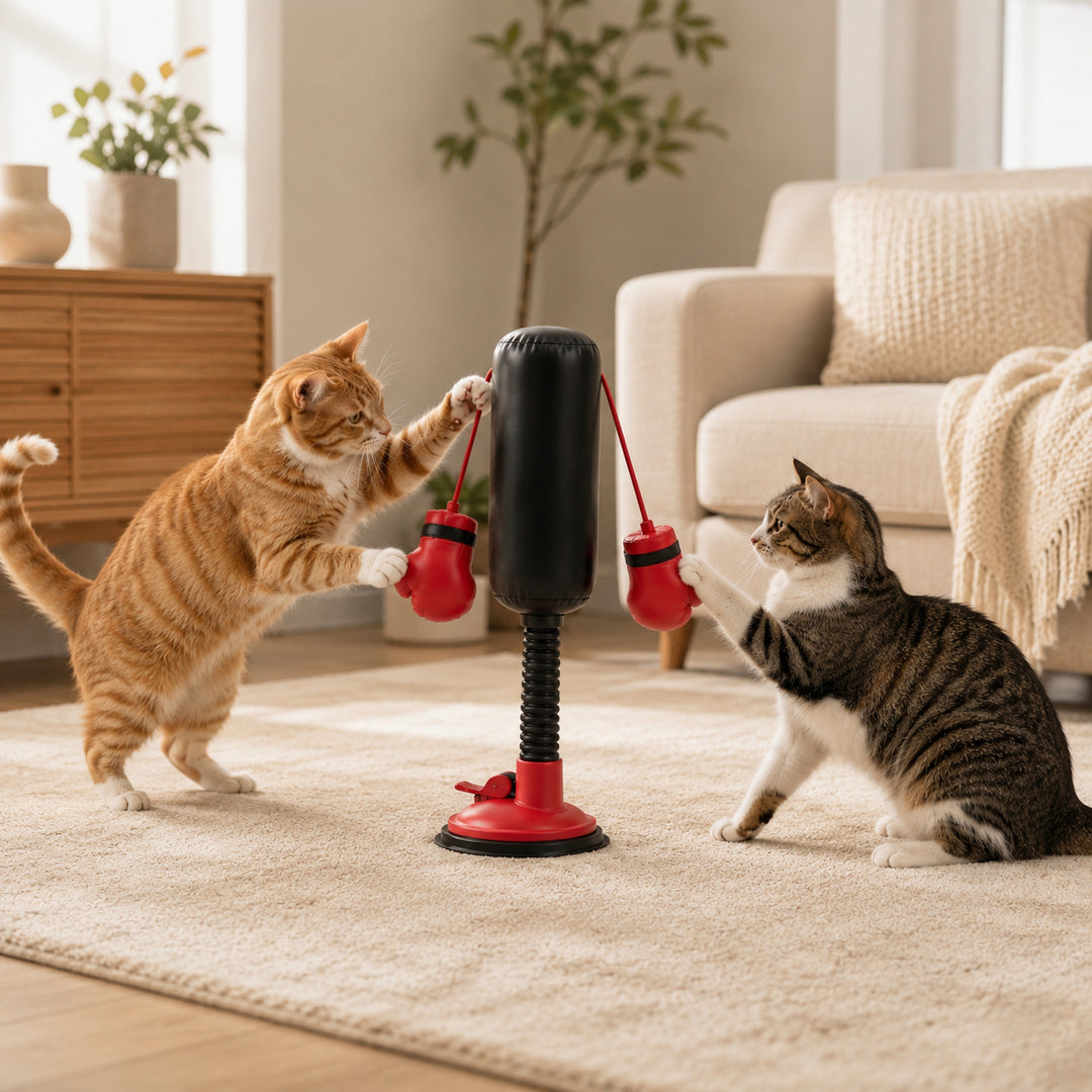 Cat punching bag suction cup