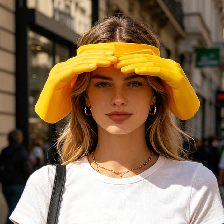 Funny hand gestures sun hat
