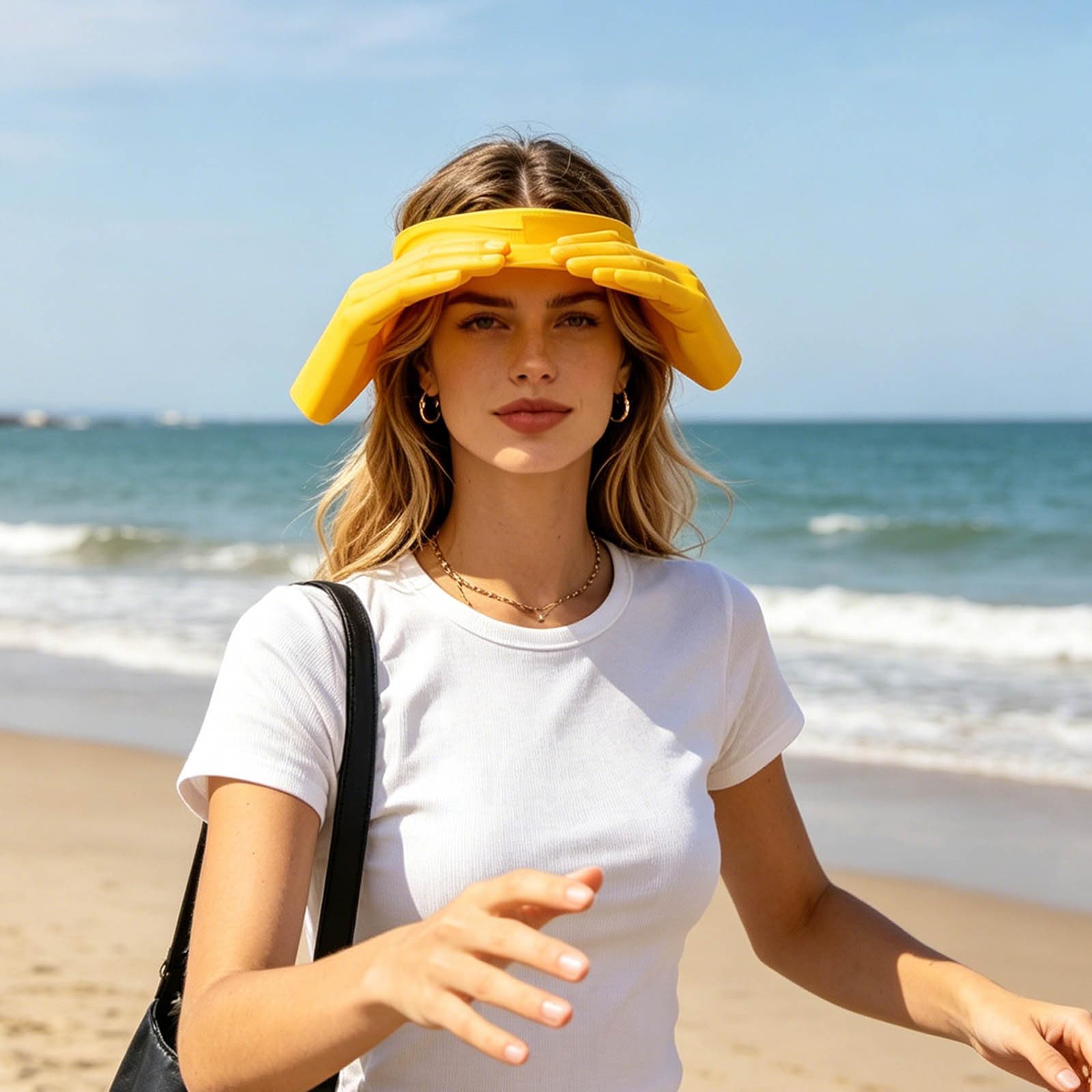Funny hand gestures sun hat