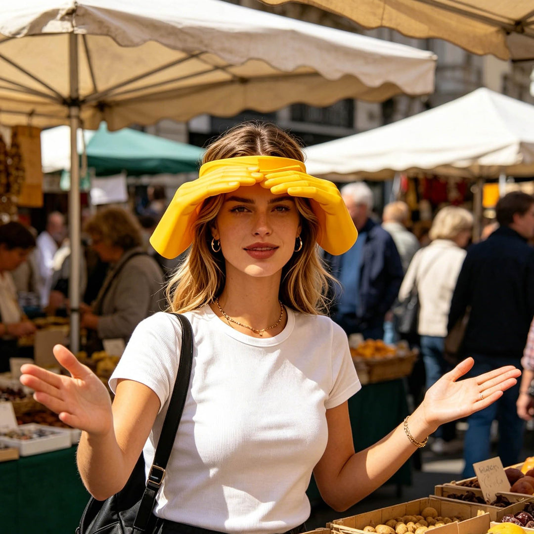 Funny hand gestures sun hat