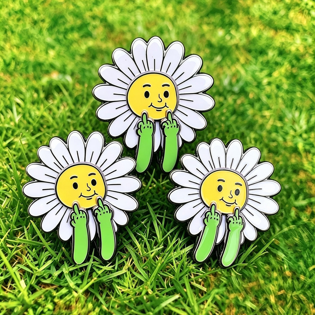 Attitude Daisy Enamel Pin