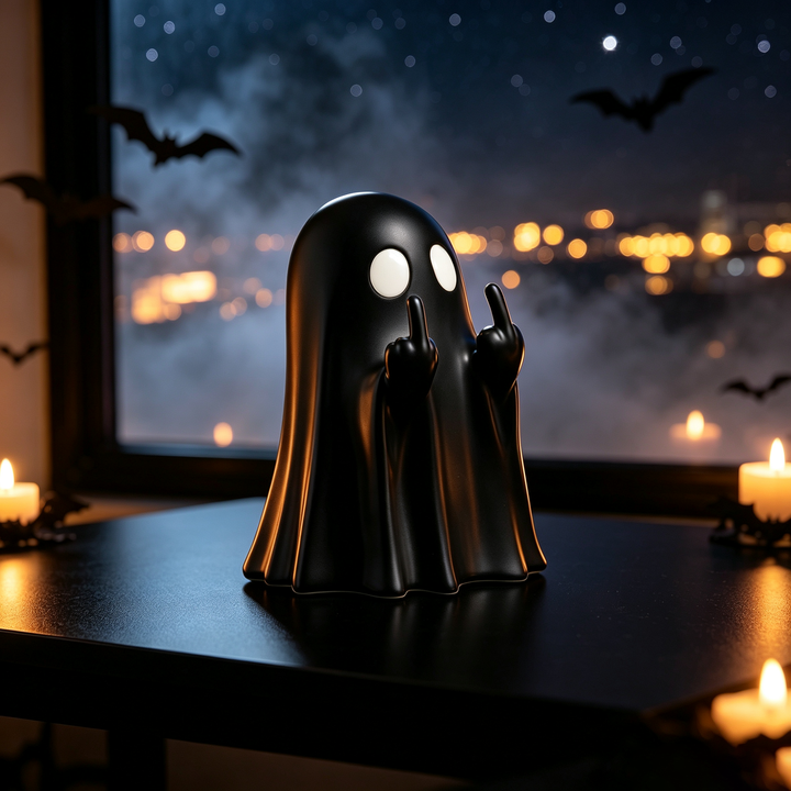 Halloween middle finger ghost