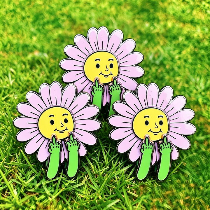 Attitude Daisy Enamel Pin