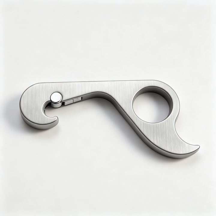 One-handed magnetic metal bottle opener