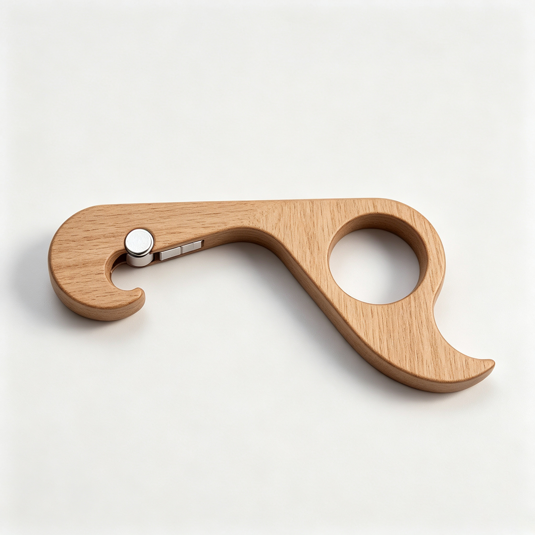 One-handed magnetic metal bottle opener