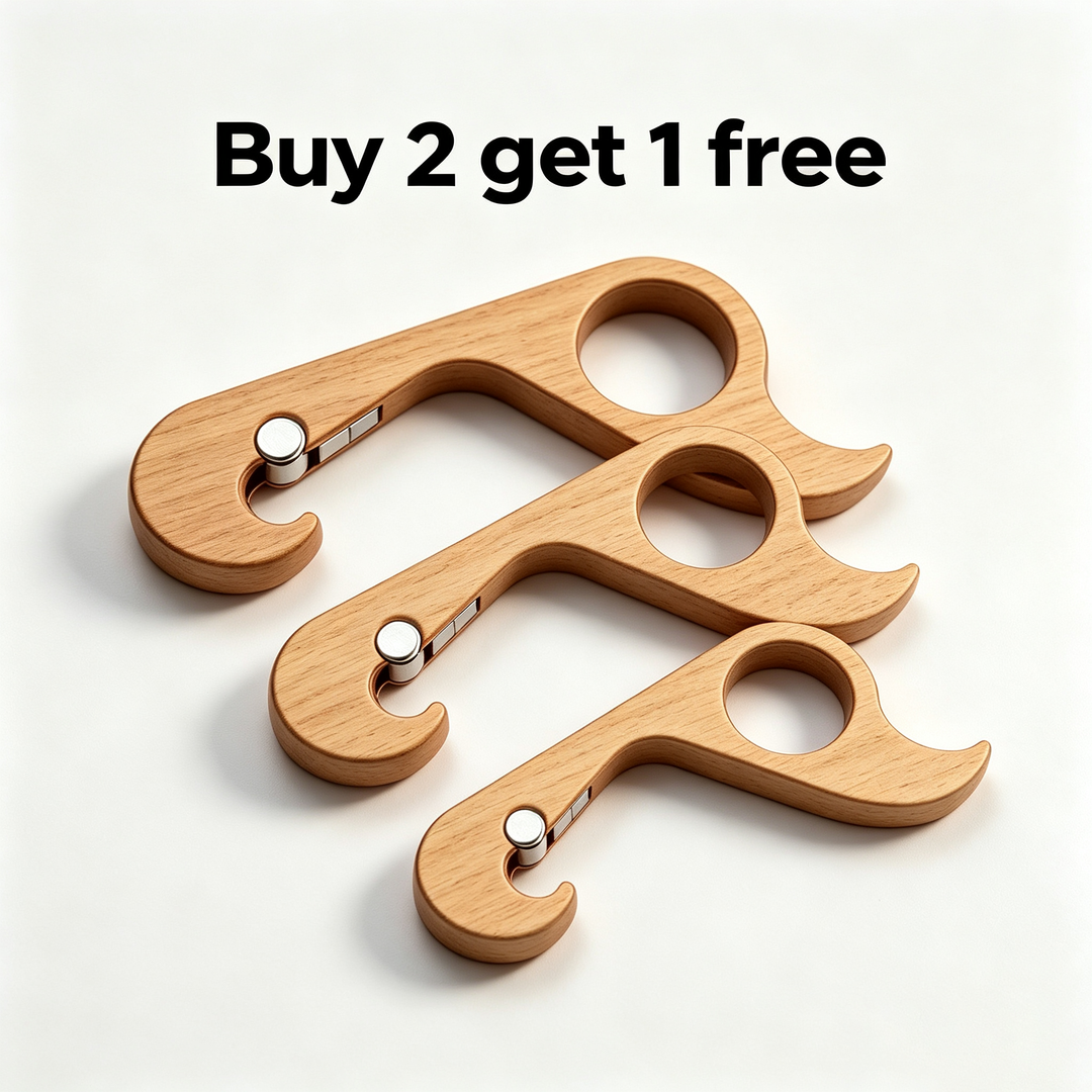 One-handed magnetic metal bottle opener