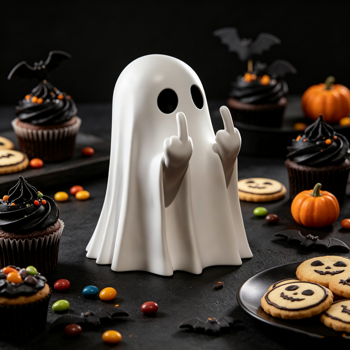 Halloween middle finger ghost