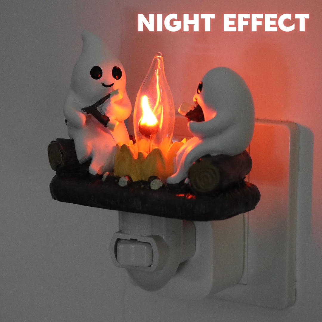 Halloween bonfire ghost lights