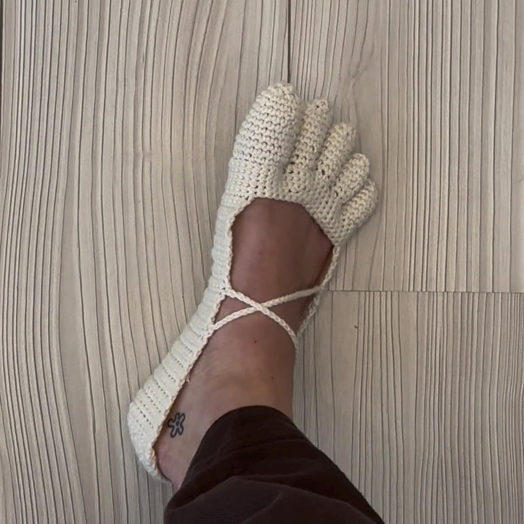 Crocheted five-finger slippers
