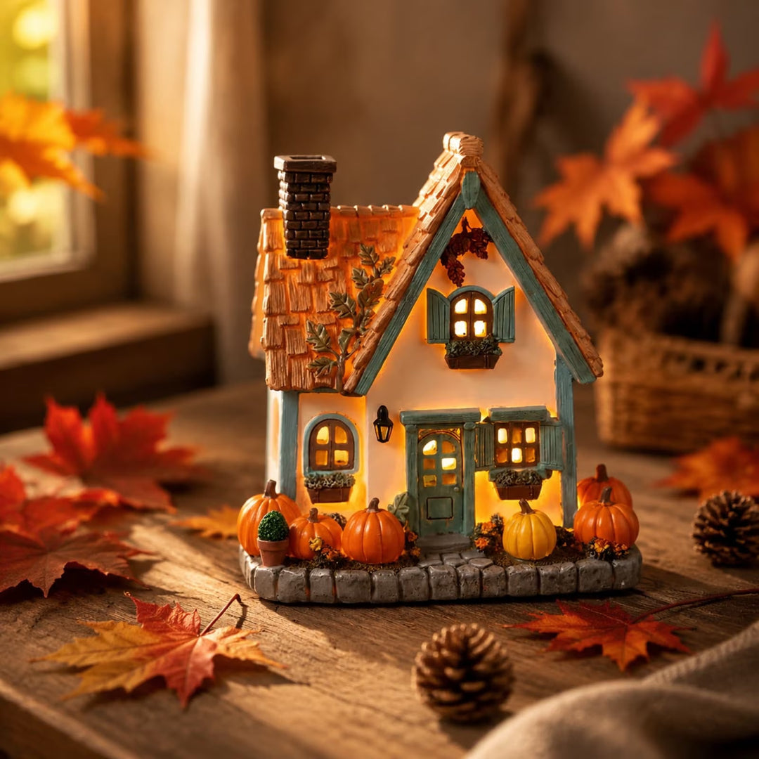Autumn Harvest Themed Glowing House Set