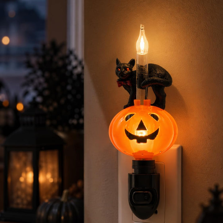 Black Cat Pumpkin Liquid Lamp