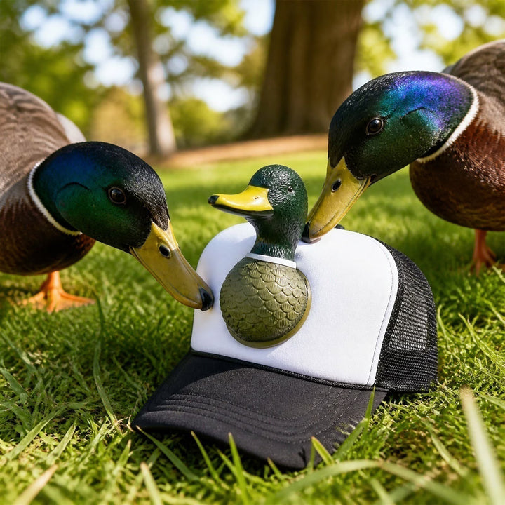 3D Wild Duck Head Funny Mesh Cap