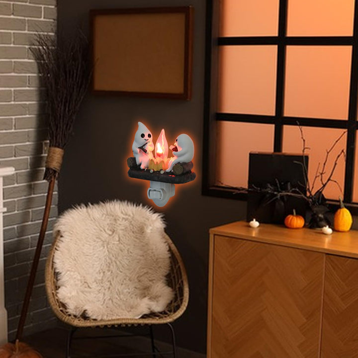 Halloween bonfire ghost lights