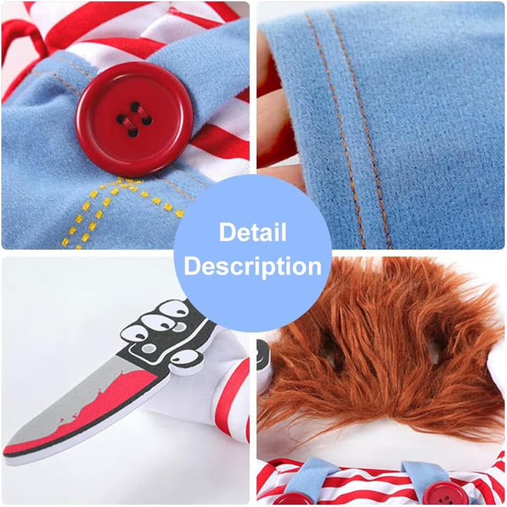 Funny pet clothes with a knife