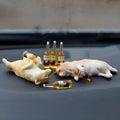 Realistic Drunken Shiba Inu Puppy Car Ornament
