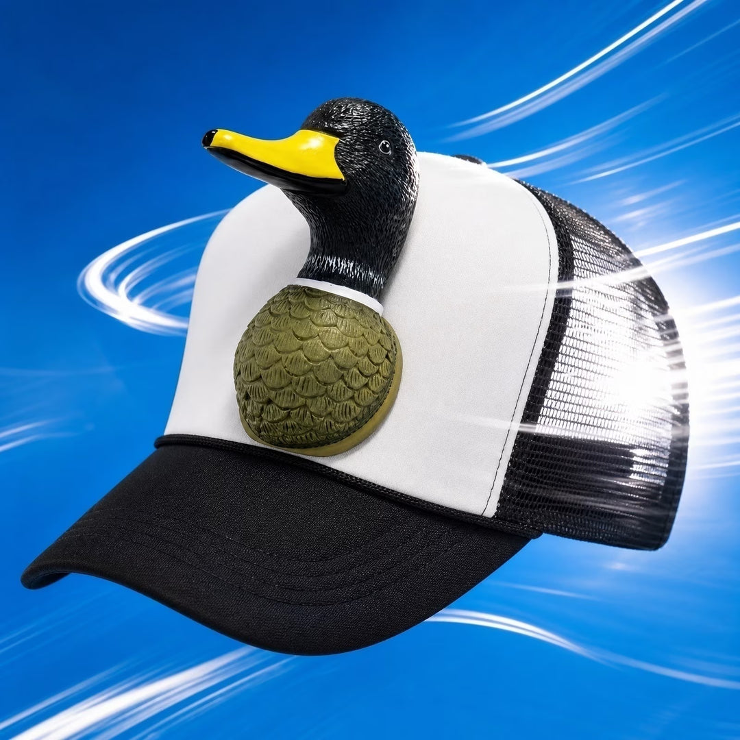 3D Wild Duck Head Funny Mesh Cap