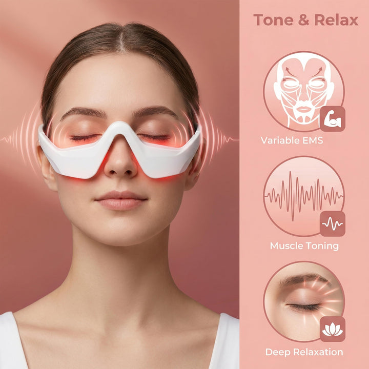 Microcurrent red light massage eye beauty device