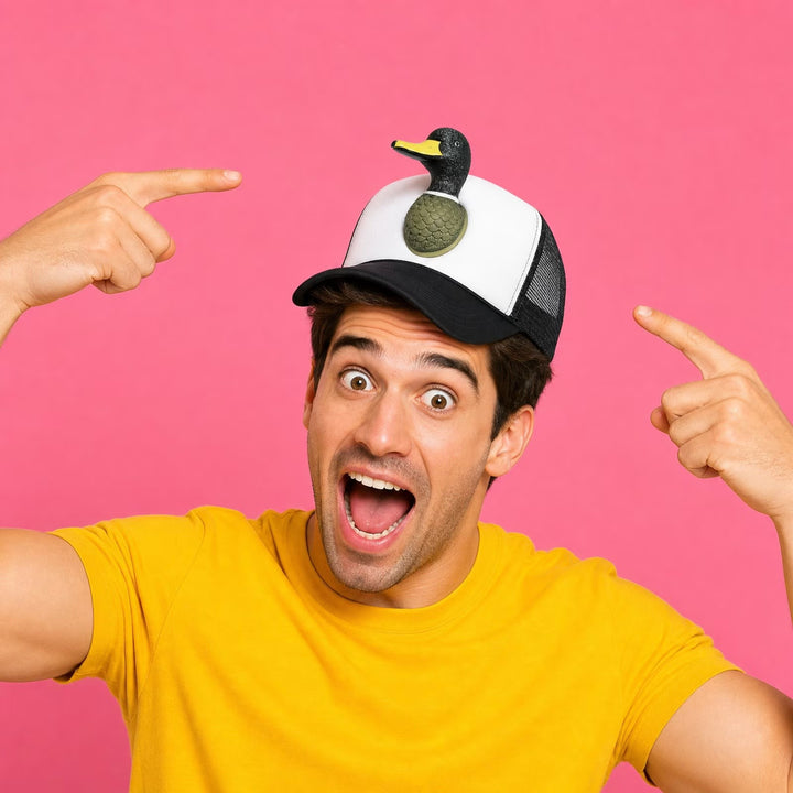 3D Wild Duck Head Funny Mesh Cap