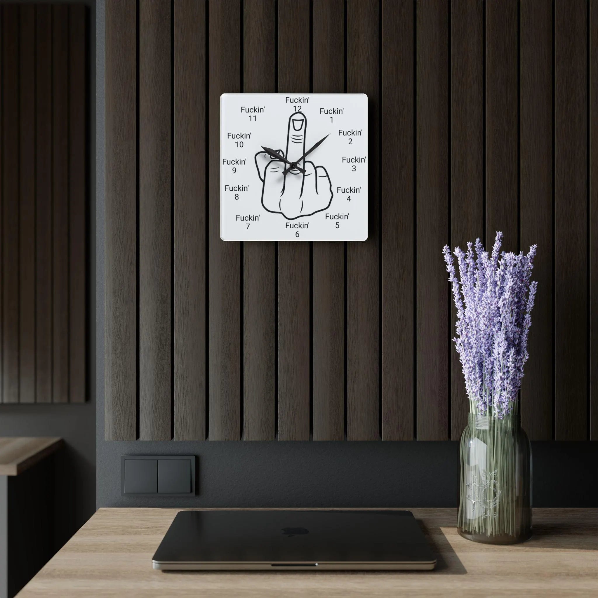 Middle finger Wall Clock