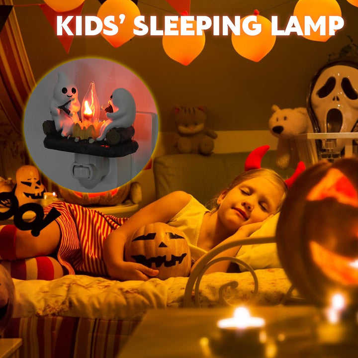 Halloween bonfire ghost lights