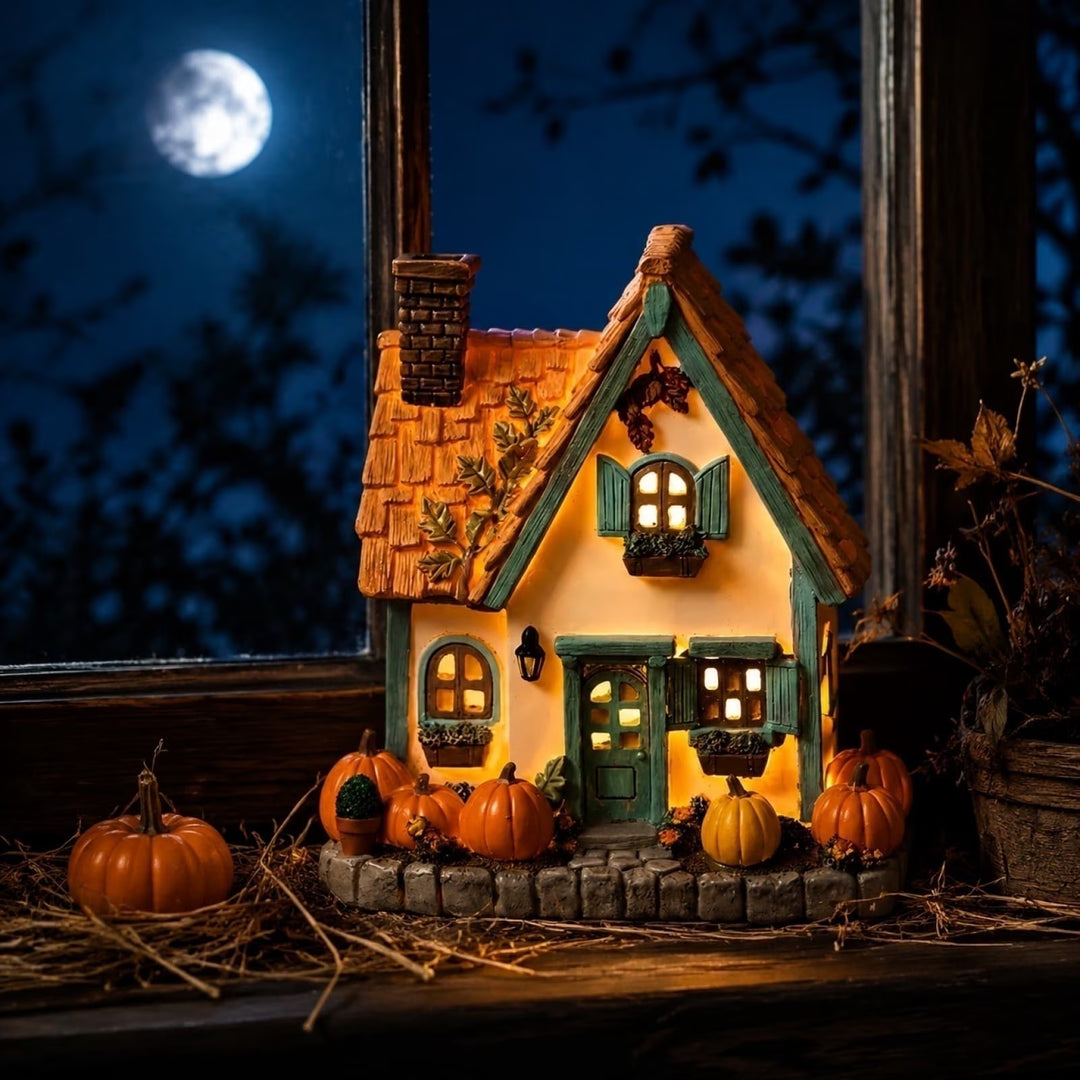 Autumn Harvest Themed Glowing House Set