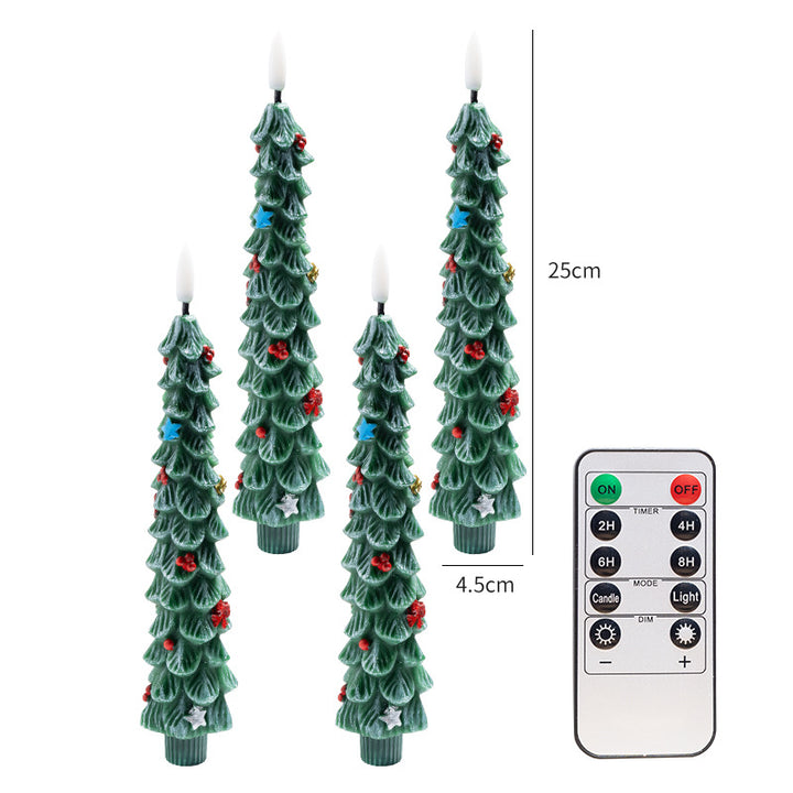 LED Christmas Tree Candle Set (with Remote Control)