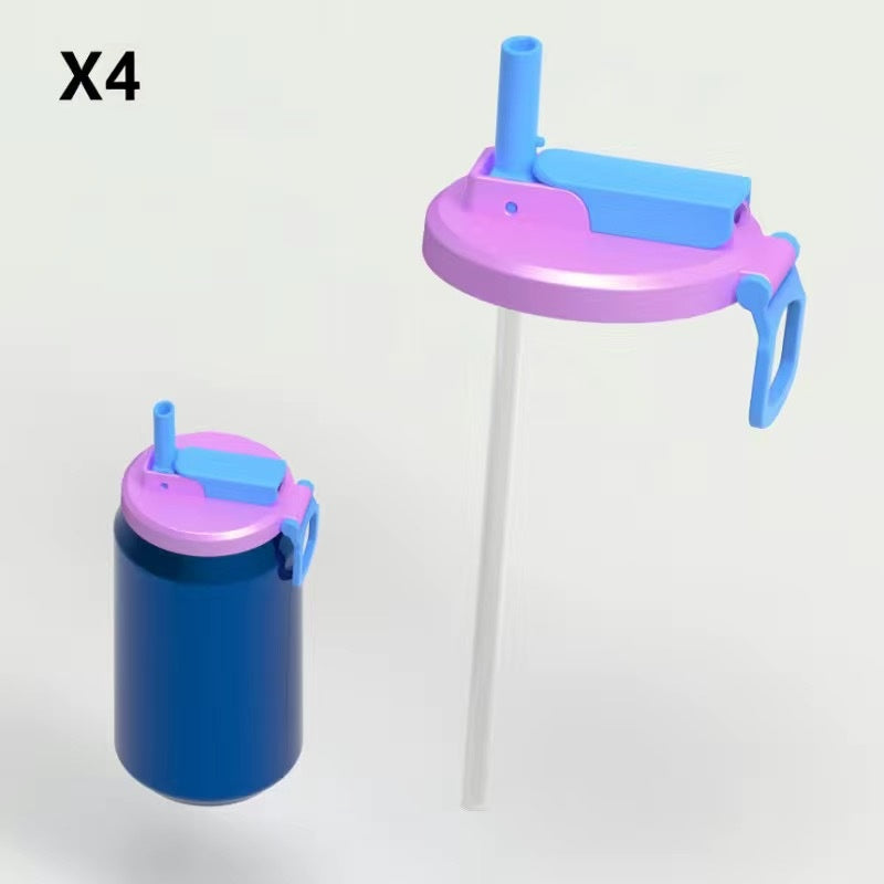 Soda Can Lids with Straw