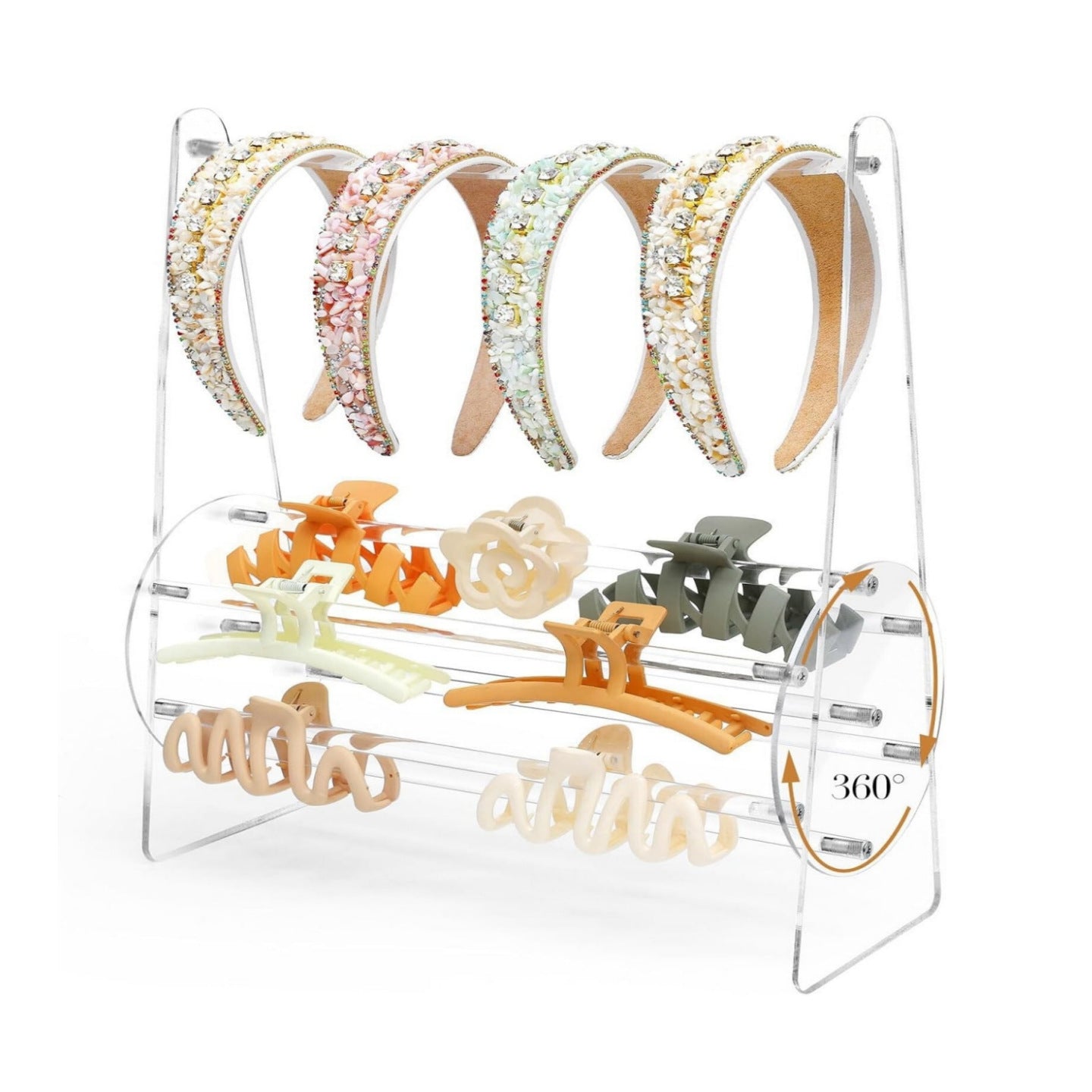 360° Rotating Hair Clip Organizer Displays