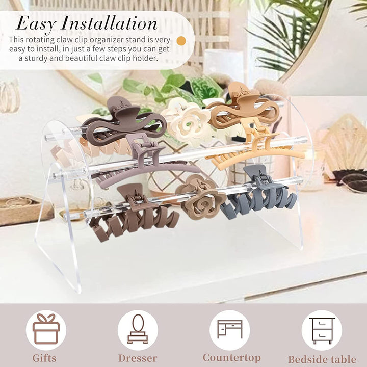 360° Rotating Hair Clip Organizer Displays