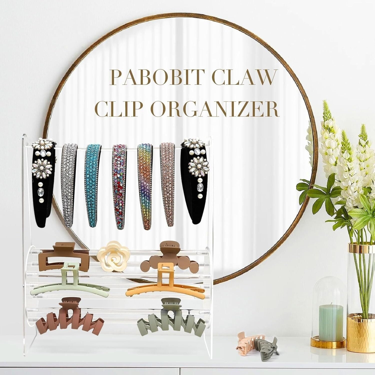360° Rotating Hair Clip Organizer Displays