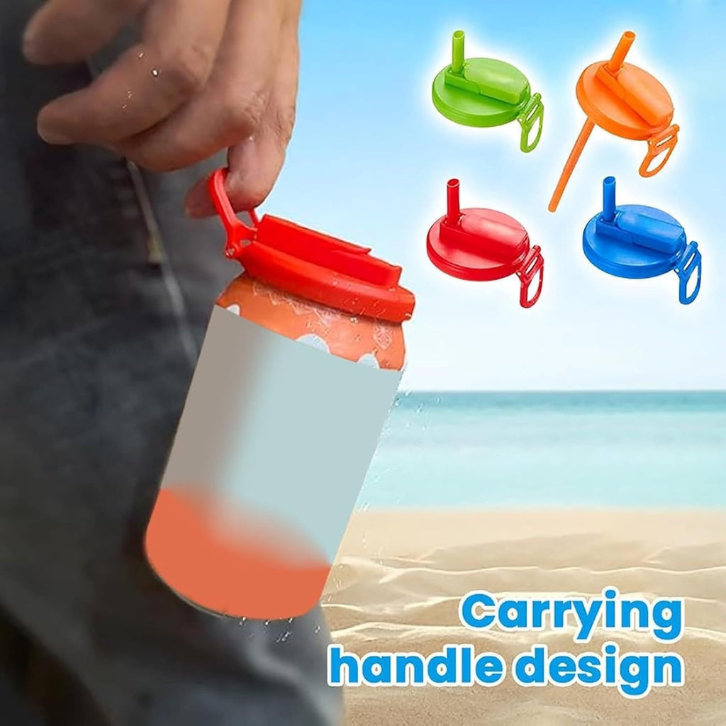 Soda Can Lids with Straw