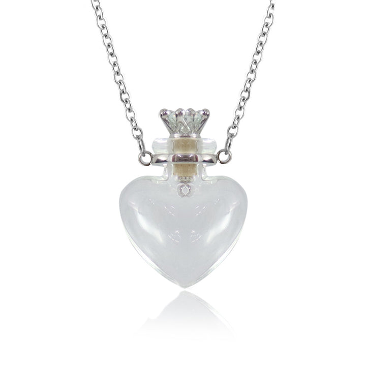 Clear Heart Perfume Bottle Necklaces