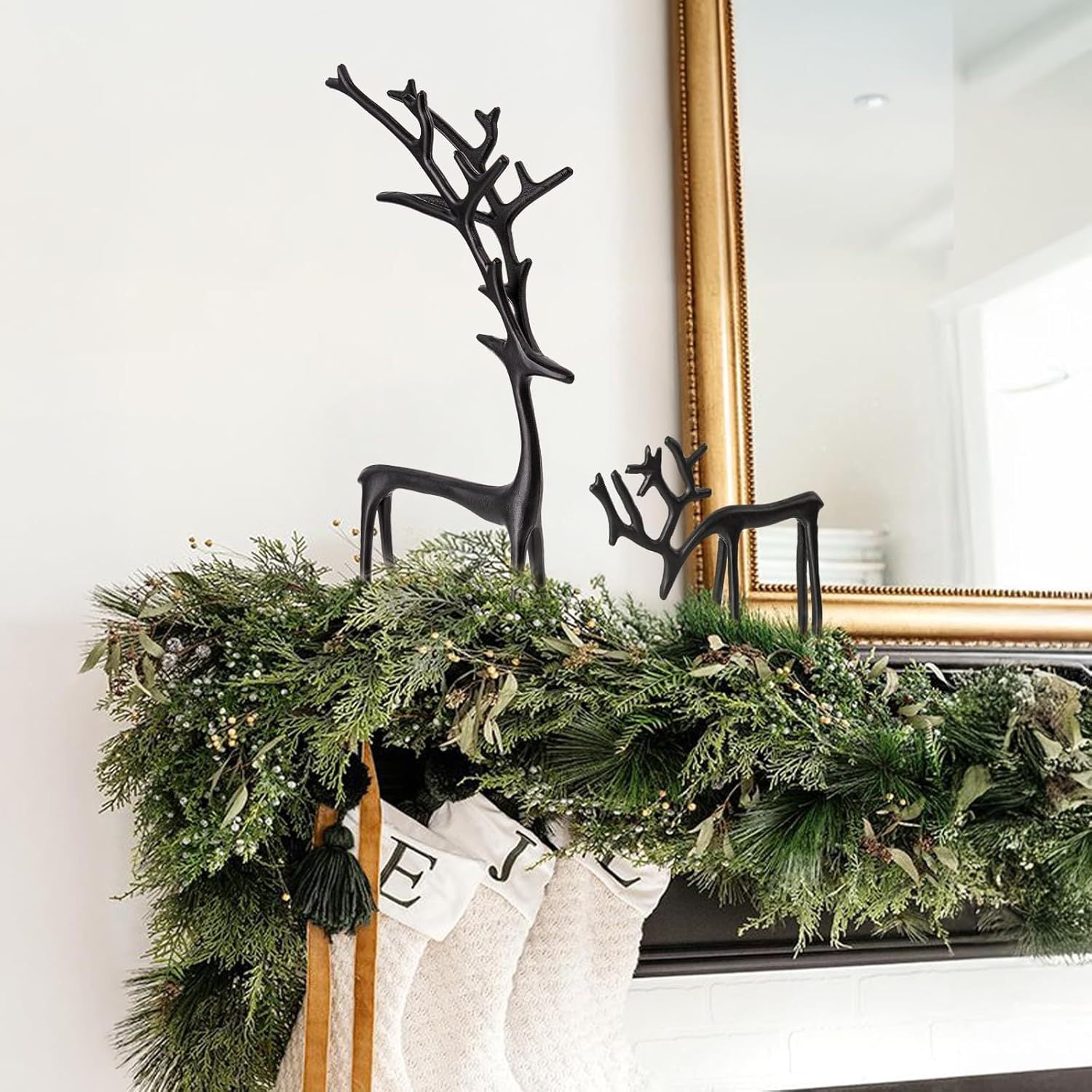 Black Reindeer Statues-Christmas Decorations