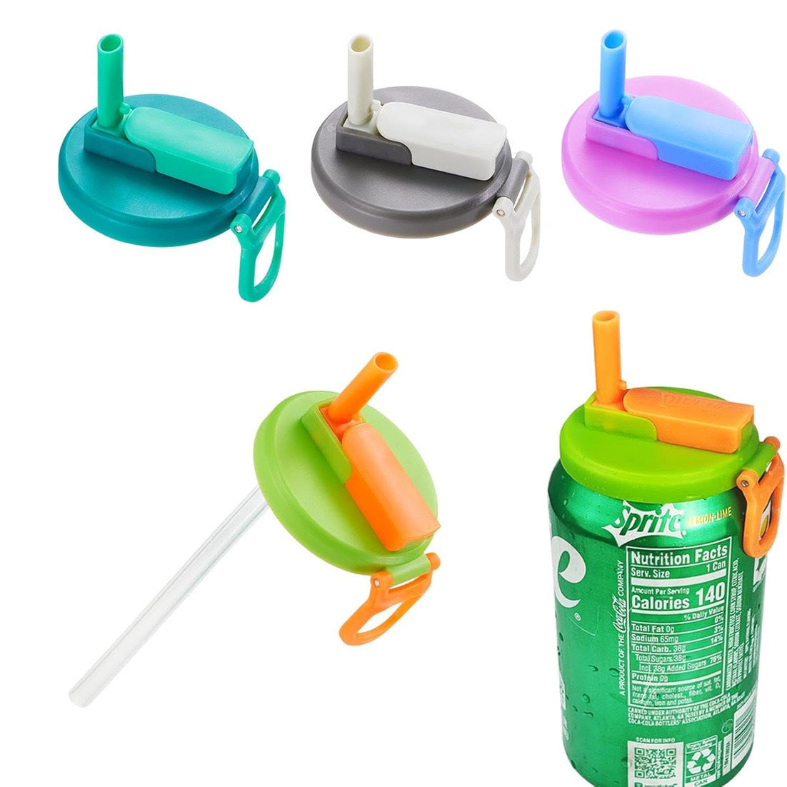 Soda Can Lids with Straw