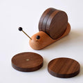 Snail Shape - Solid Wood Coaster Set