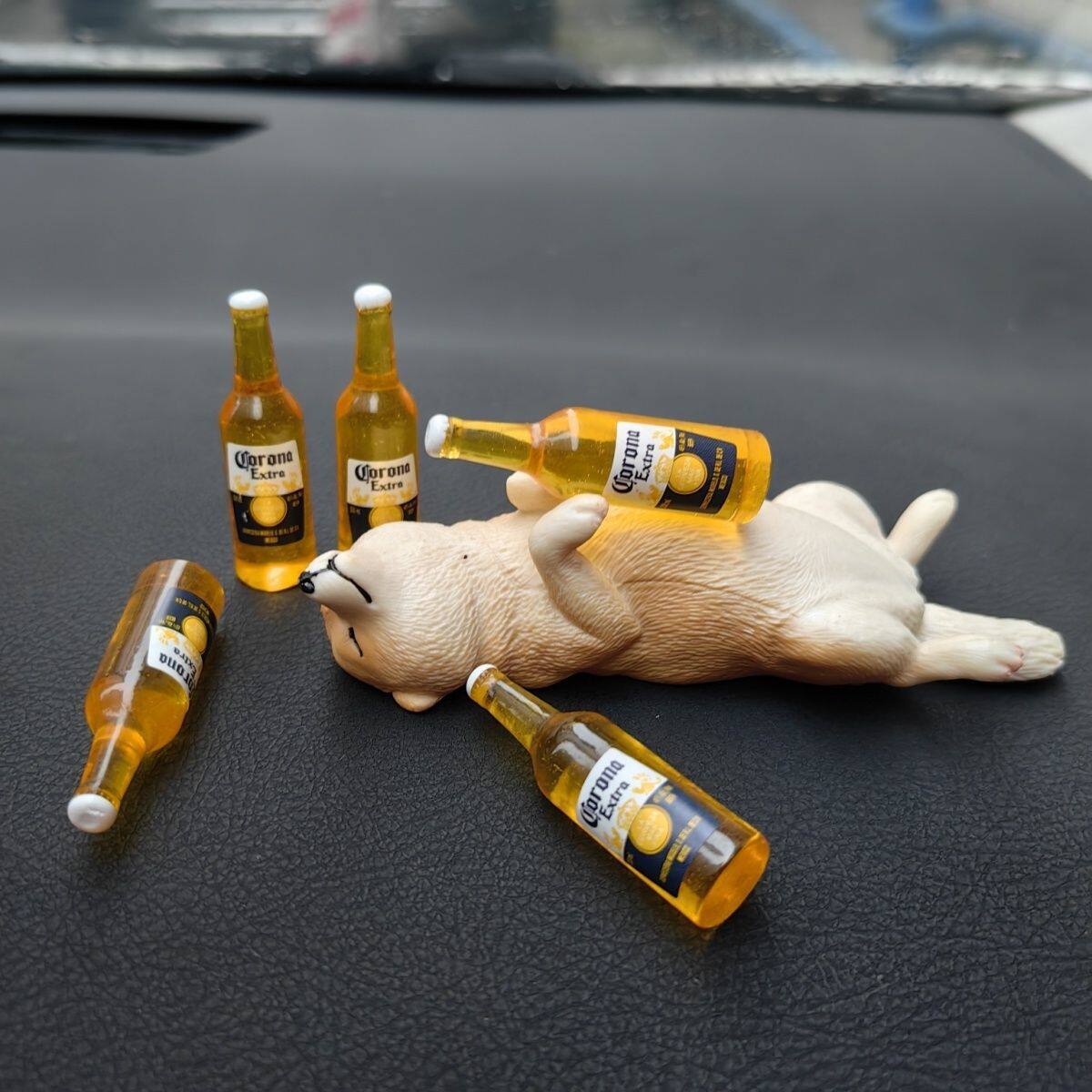 Realistic Drunken Shiba Inu Puppy Car Ornament