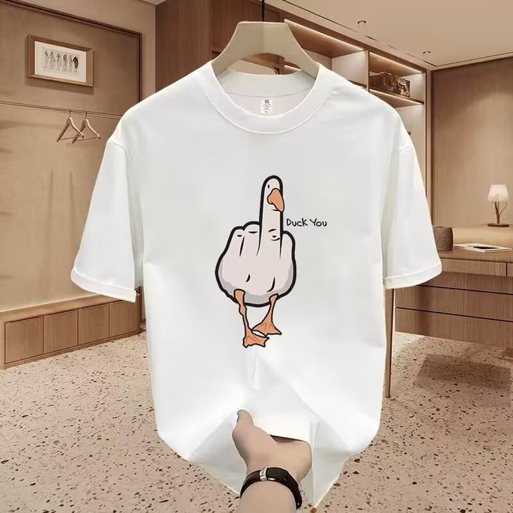 Black "Duck you" Printed Over size T-Shirt
