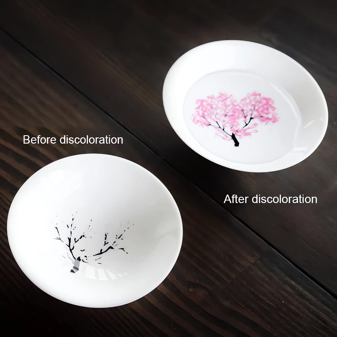 Hot and cold dual-color peach blossom cup