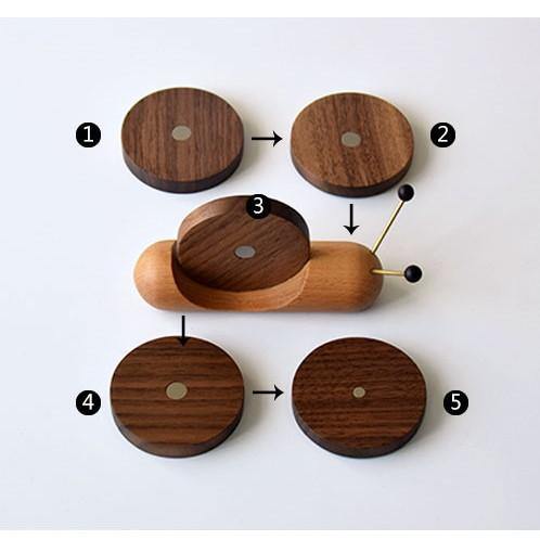 Snail Shape - Solid Wood Coaster Set